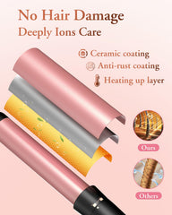 Kinked 5-in-1 1in curling iron enables defined, tighter curls