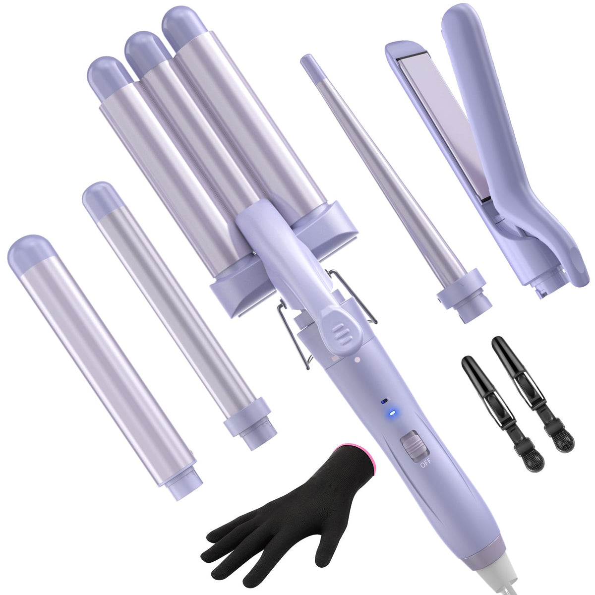 Kinked 5in1 wand straightener 1inch for sleek, quick straight styling