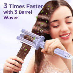 Kinked 5in1 triple-barrel waver creates effortless beach waves