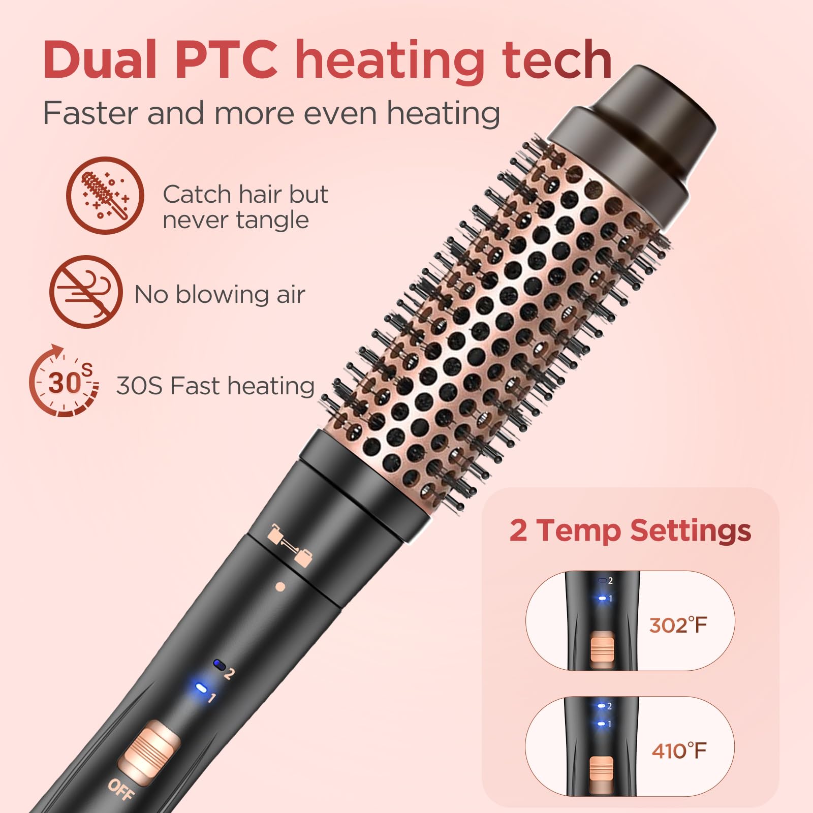 Kinked ceramic curling irons 0.35-1.25 inch close-up for varied curl sizes.