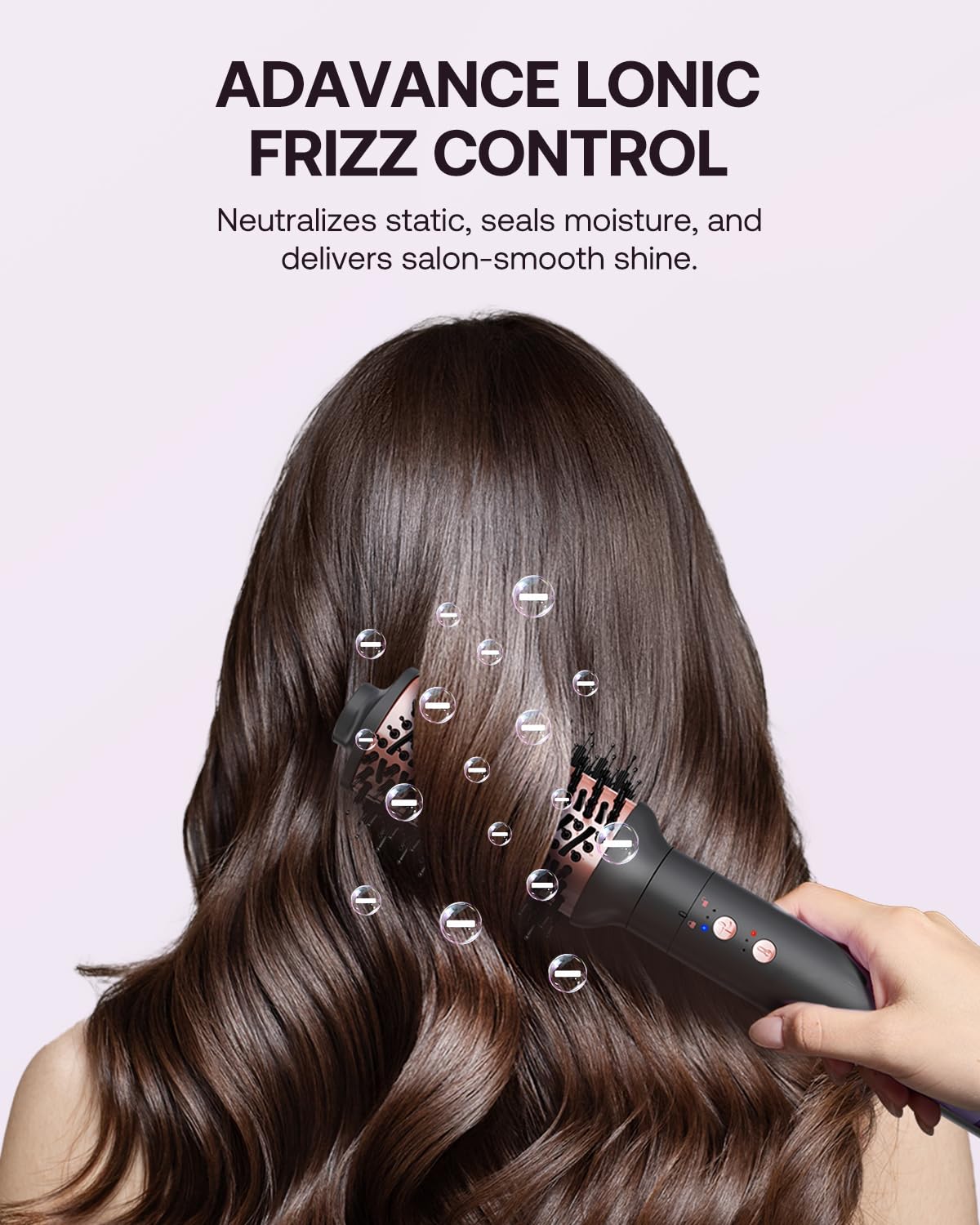 Kinked frizz-free heat sensors prevent overheating for glossy results.