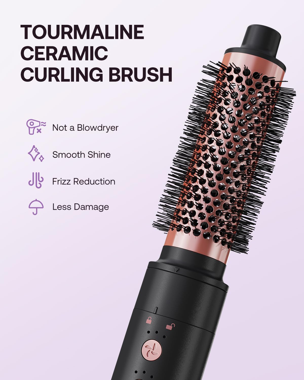 Kinked negative ion technology helps reduce static for sleek hair.