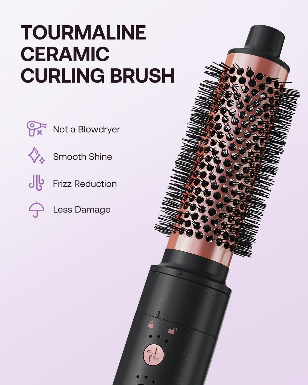 Kinked negative ion technology helps reduce static for sleek hair.