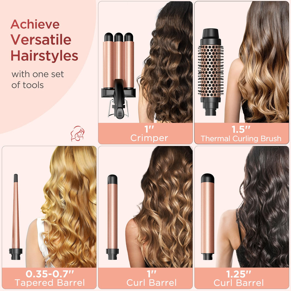 Kinked thermal brush iron close-up showcasing smooth glide and shine.