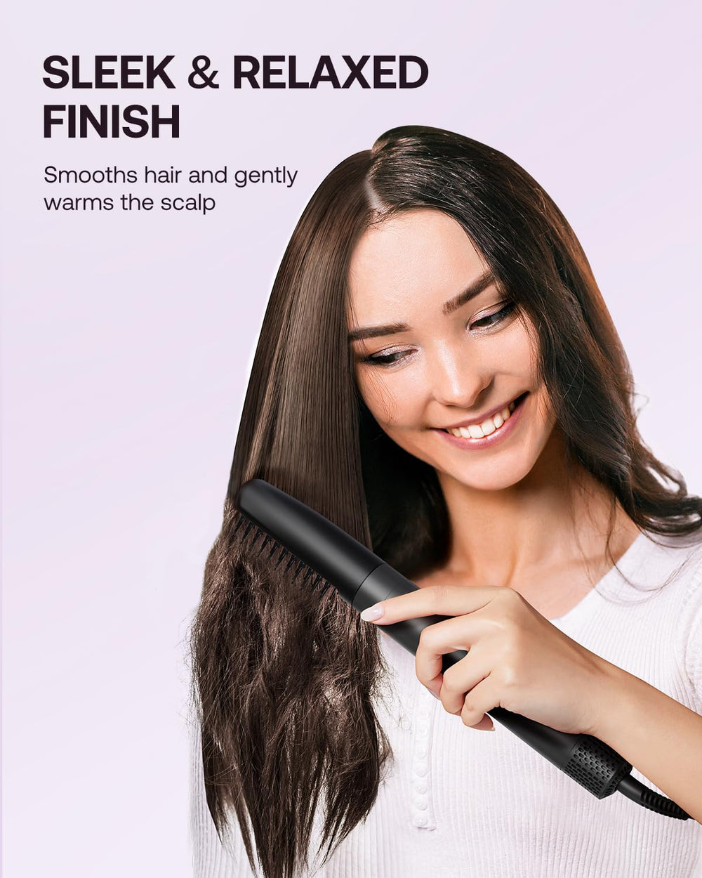 Kinked travel-friendly compact design fits in bags for on-the-go styling.