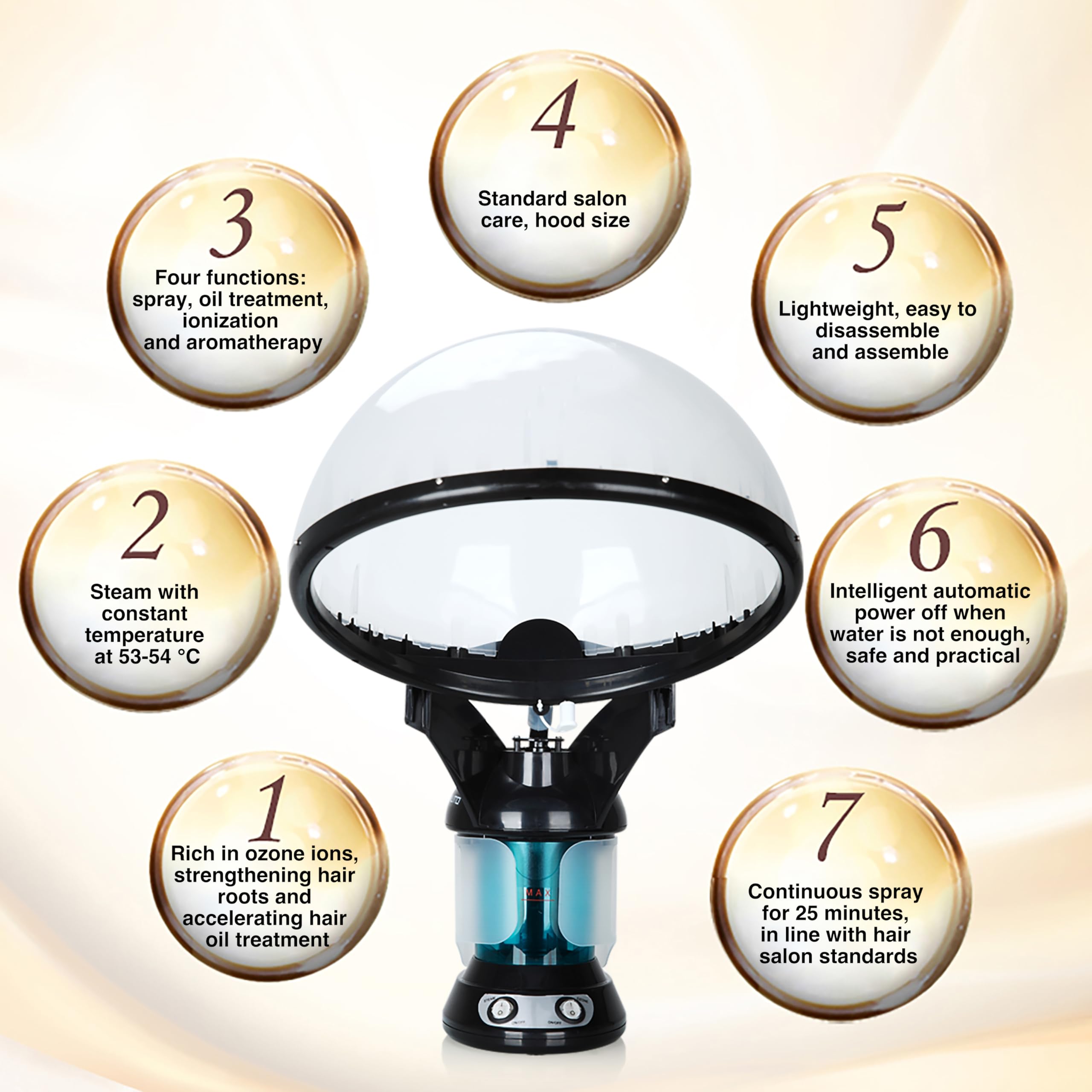 KINLITO dual-use hair and face steamer depicts convenient simultaneous care