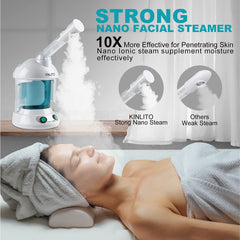 KINLITO facial steamer ozone function enables gentle pore prep