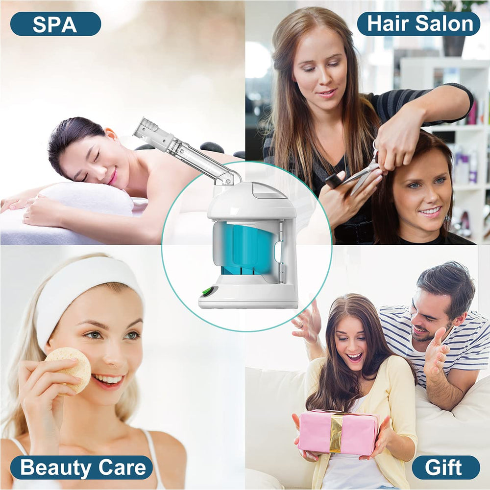 KINLITO facial steamer package includes nozzle and aromatherapy pads