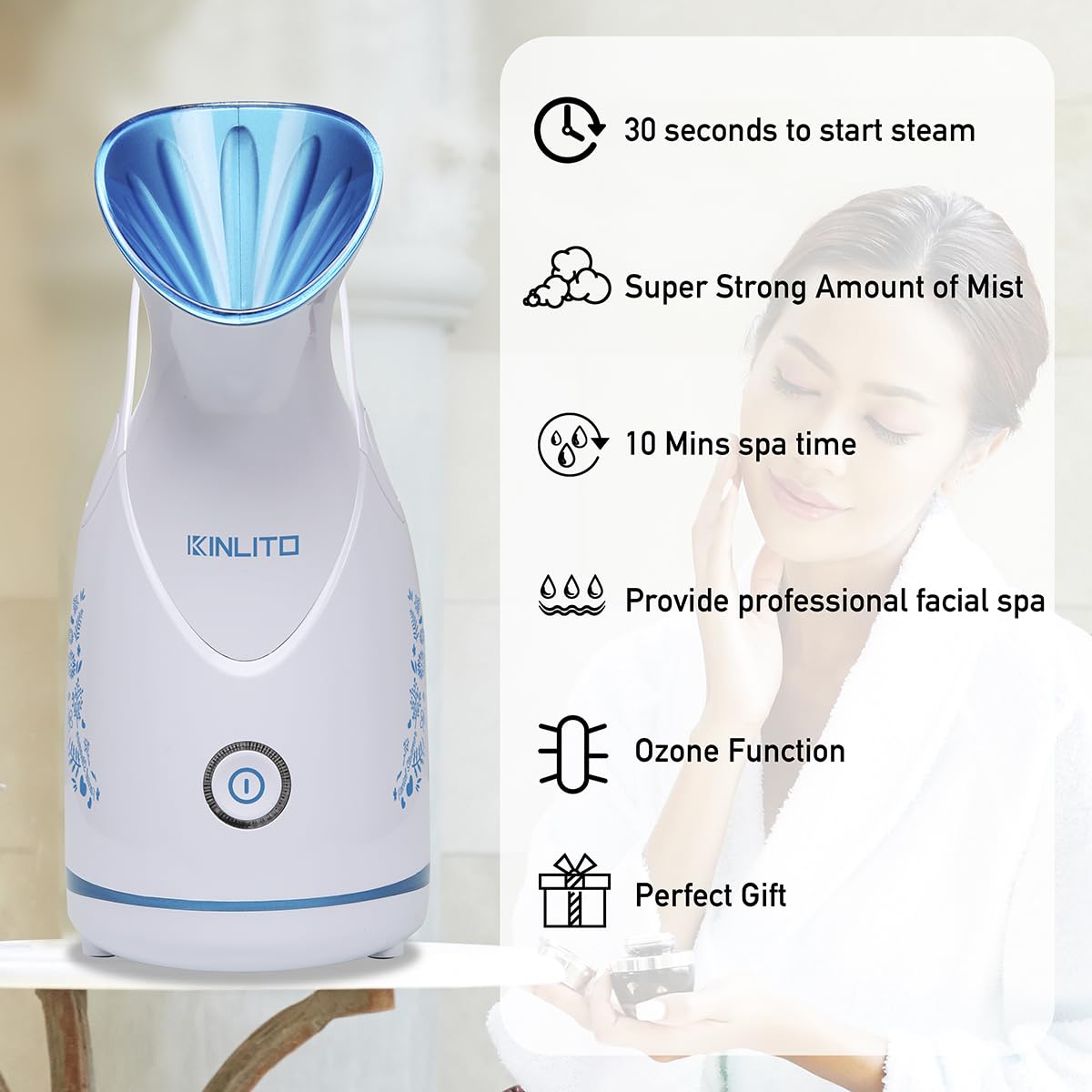 Kinlito portable compact design ideal for home or travel use.