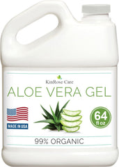 KinRose Care Aloe Vera Gel bottle on counter showing pure, unscented hydration.
