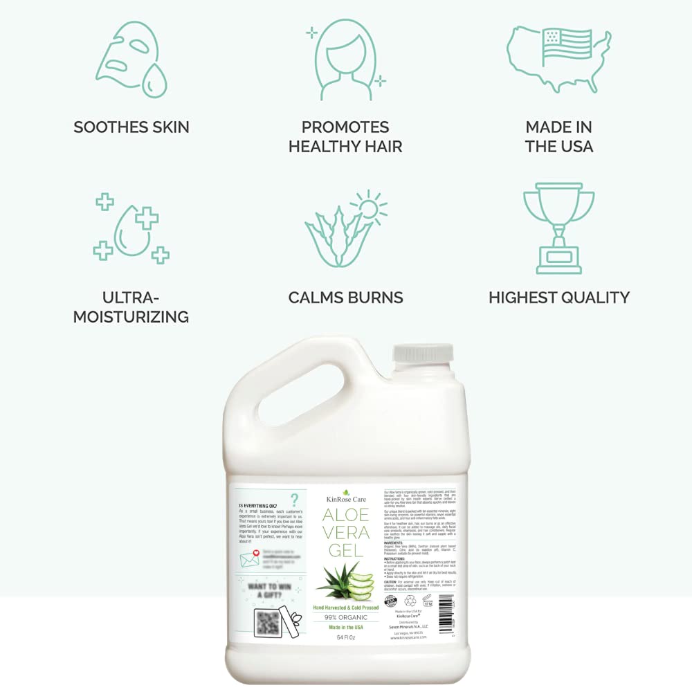 KinRose Care Aloe Vera Gel applied to the face for cooling moisture.