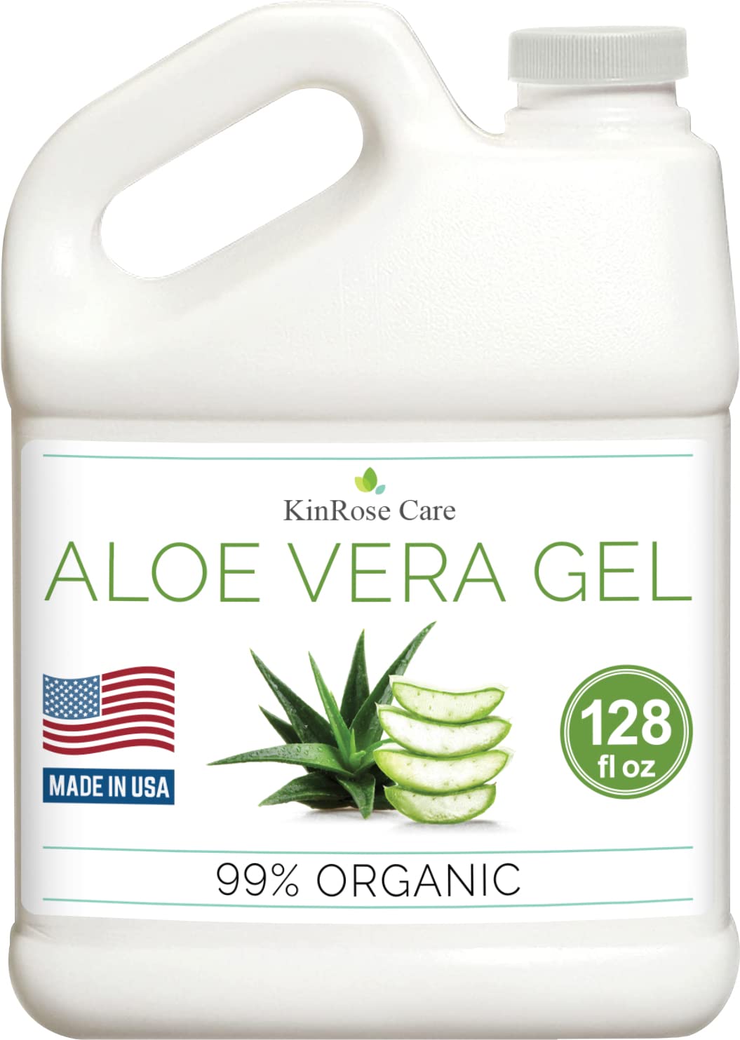 KinRose Care Aloe Vera Gel bottle shows pure unscented hydration for skin and hair