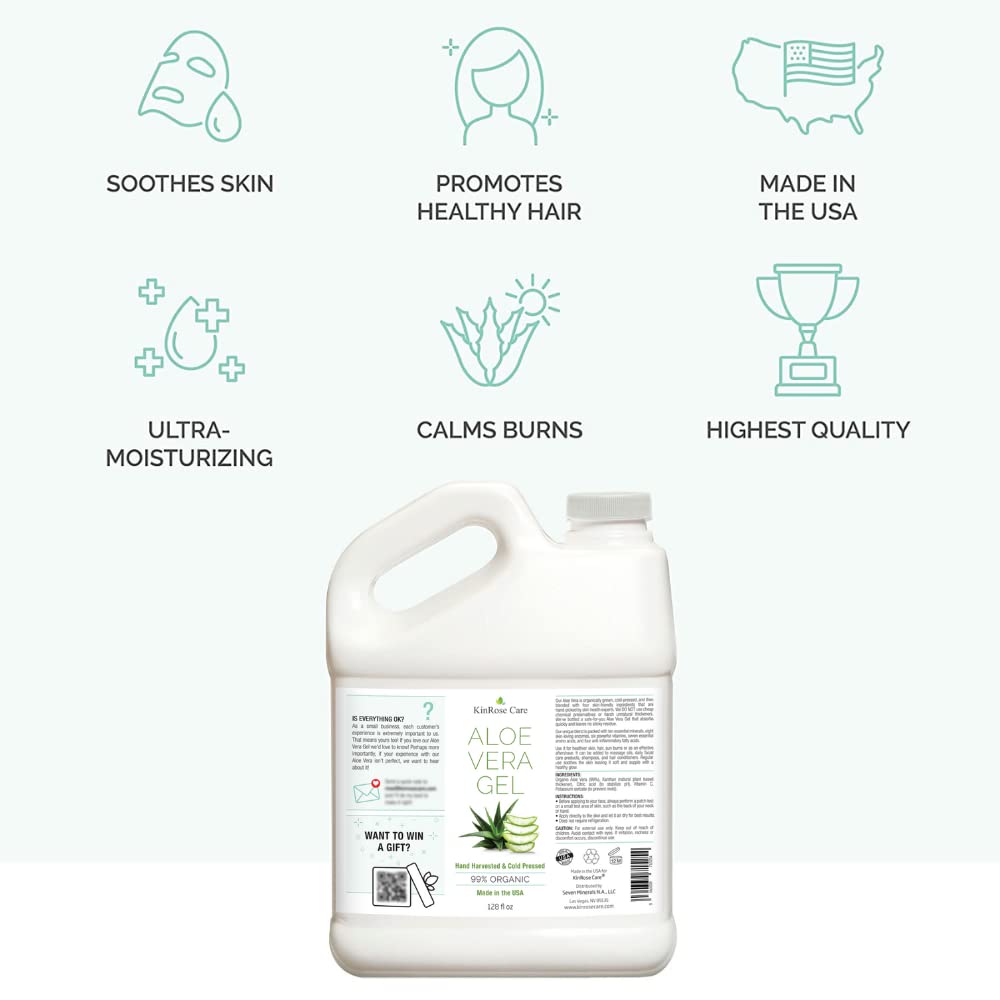 KinRose Care Aloe Vera Gel pour demonstrates easy sun exposure use for soothing skin