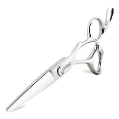 KINSARO barber hair scissors with convex blades for precise, smooth cuts.