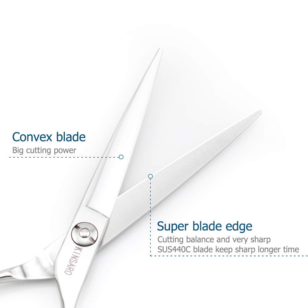 KINSARO hand-sharpened blades demonstrated for clean, salon-grade cuts.