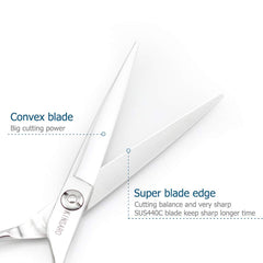 KINSARO hand-sharpened blades demonstrated for clean, salon-grade cuts.