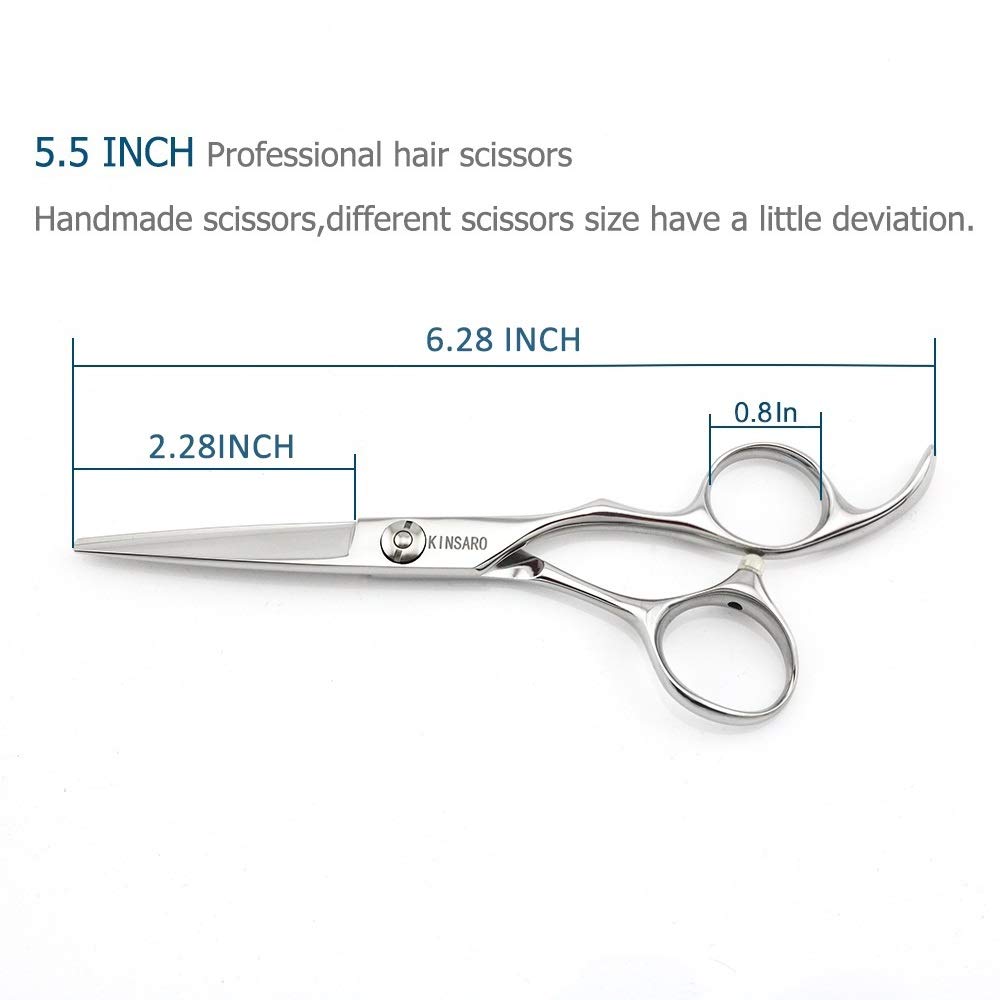 KINSARO ergonomic-handles barber scissors reduce fatigue during extended styling sessions.