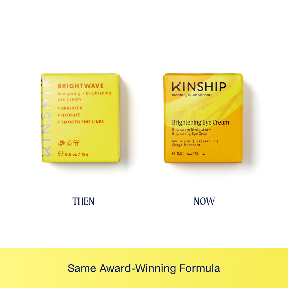 Kinship Brightwave Vitamin C Ester highlights brightening potential with supporting ingredients