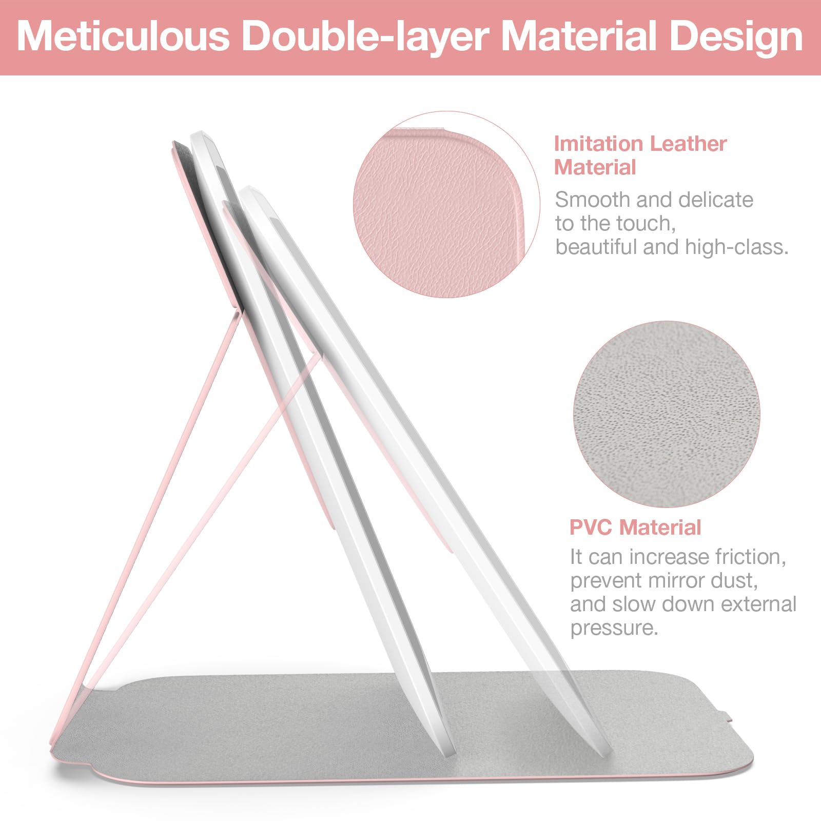 Kintion pink vanity mirror blends style with practical lighting for home or travel.