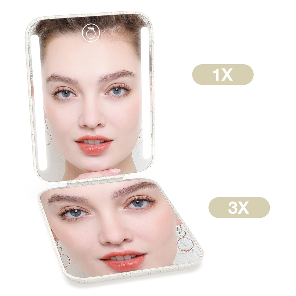 Kintion apricot travel-size mirror fits easily in purse or pocket.