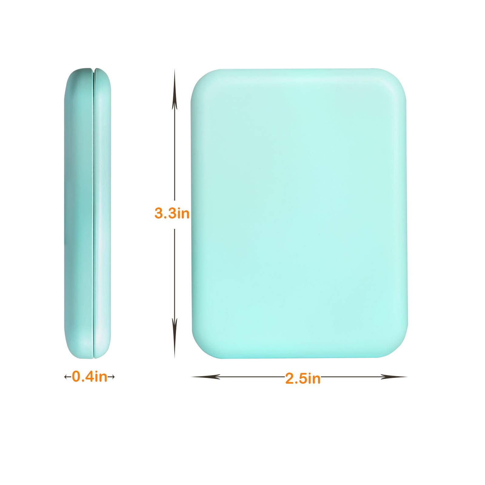 Kintion pocket mirror cyan color adds stylish accent while on-the-go.