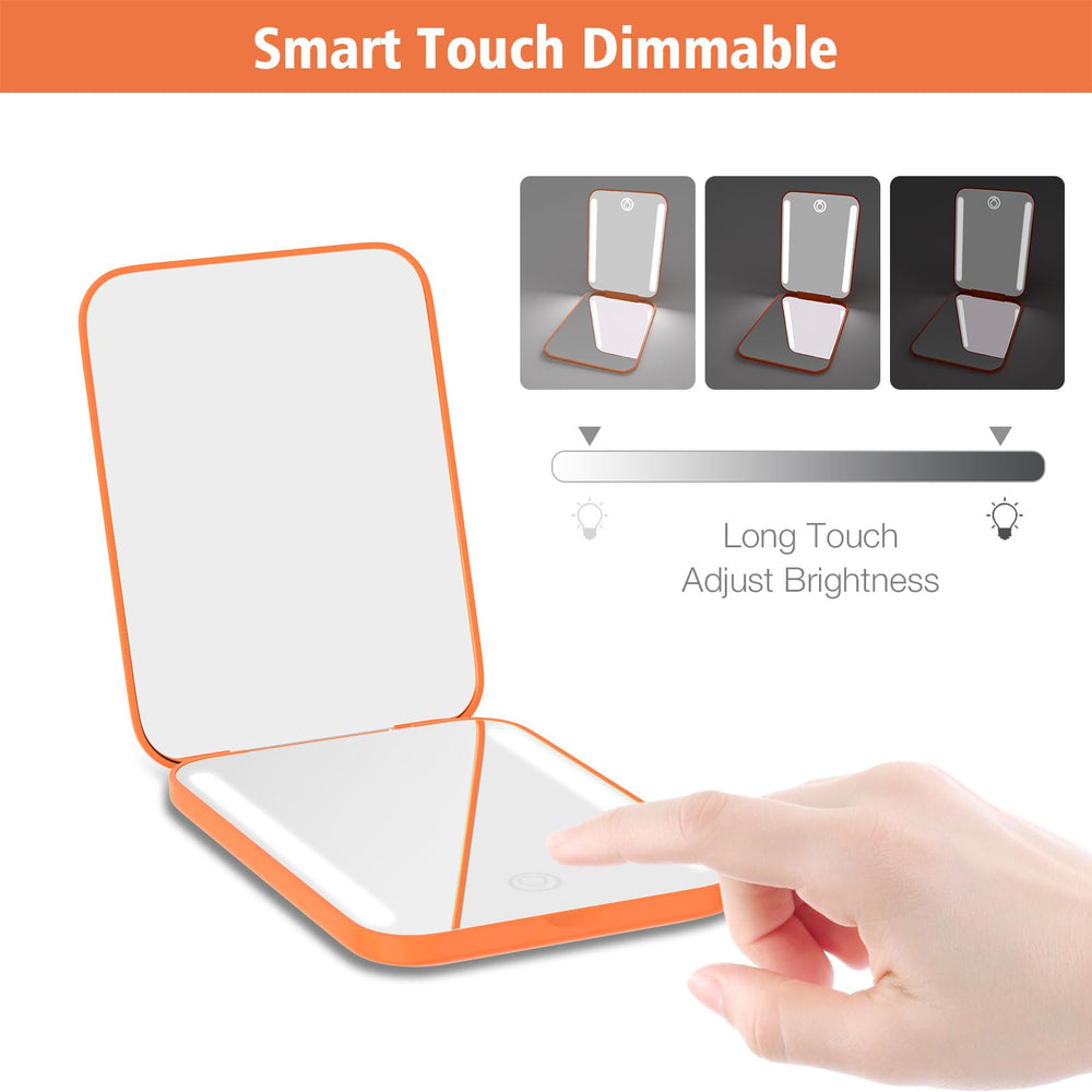 Kintion pocket mirror dimmable brightness supports comfortable lighting in any setting.