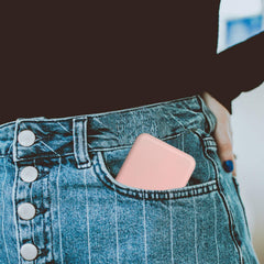 Kintion pocket mirror pink LED light on demonstrates bright, even illumination for makeup.
