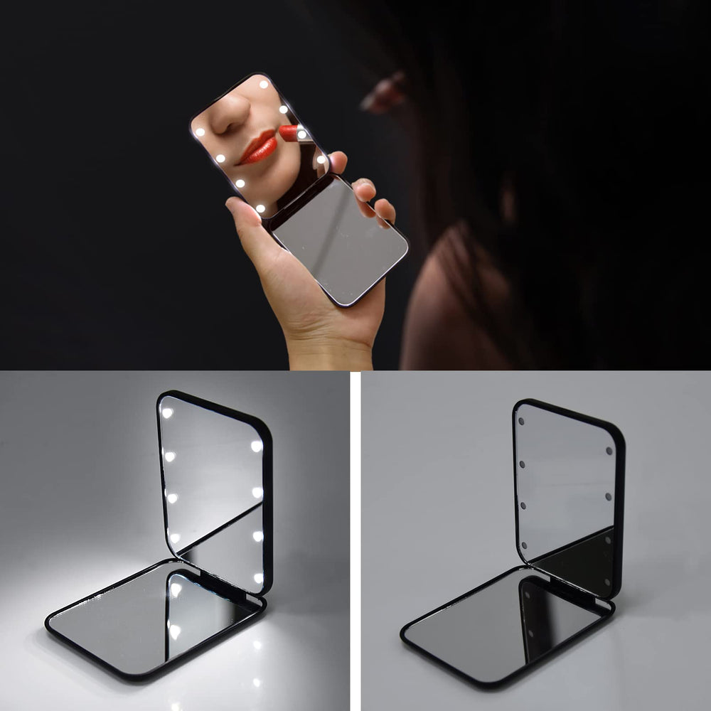 Kintion Pocket Mirror LED light on provides daylight-like illumination for accurate shading