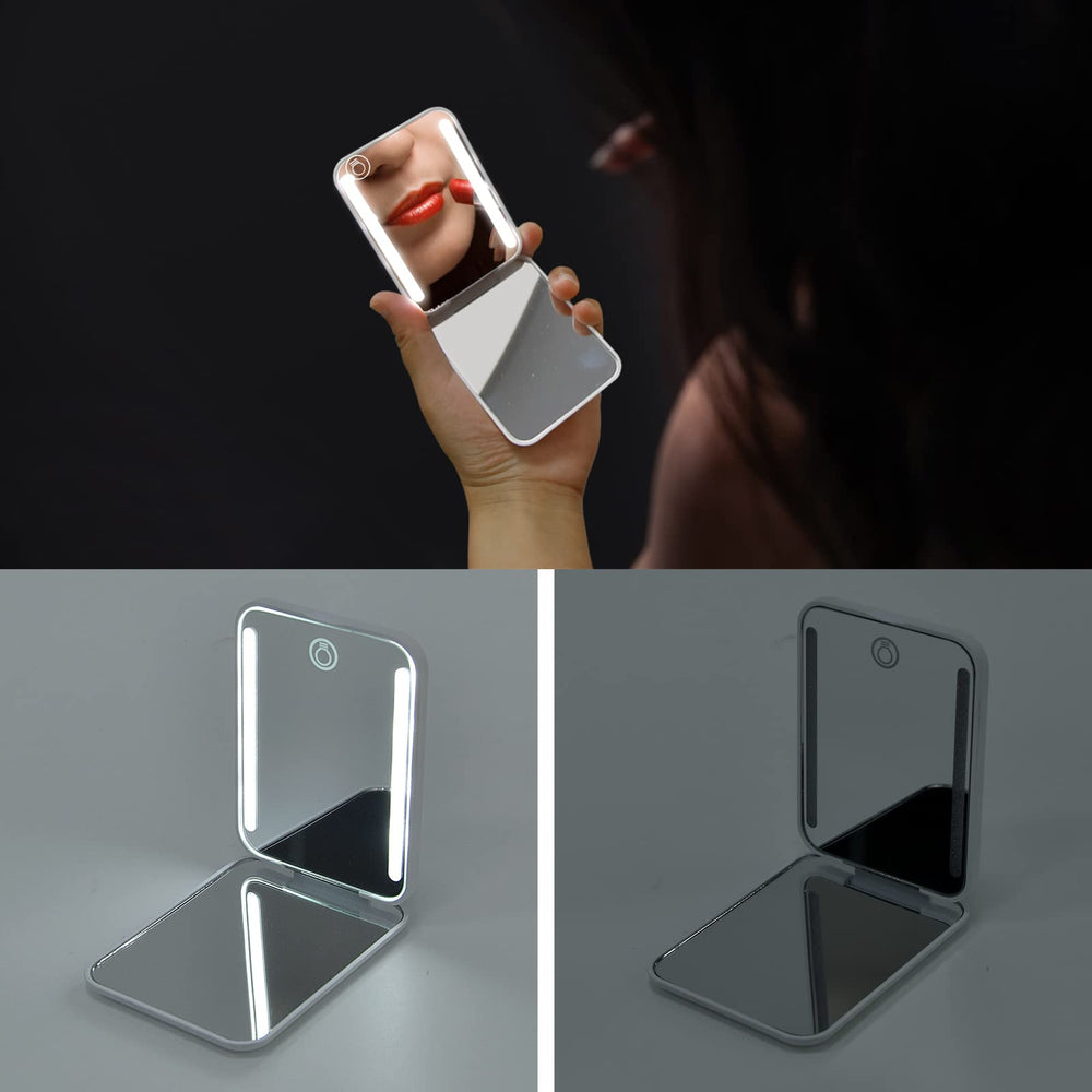 Kintion rechargeable pocket mirror 1x/3x magnification for precise grooming