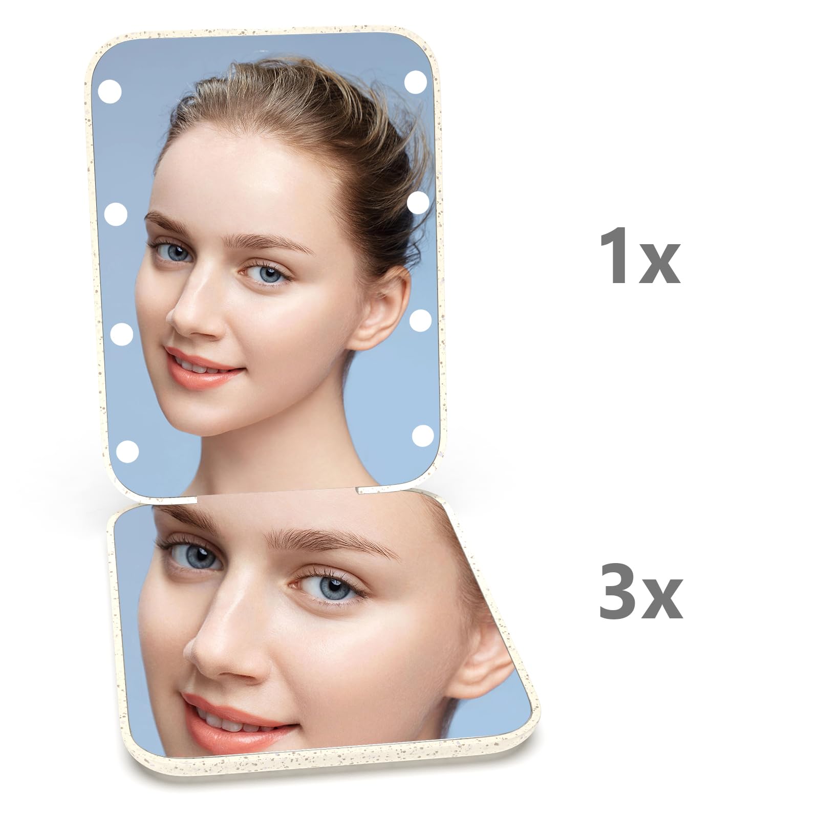 Kintion wheat straw compact mirror folding design ideal for purse or bag storage.