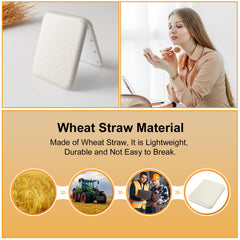 Kintion wheat straw compact mirror lit with soft true-color lighting for accurate application.