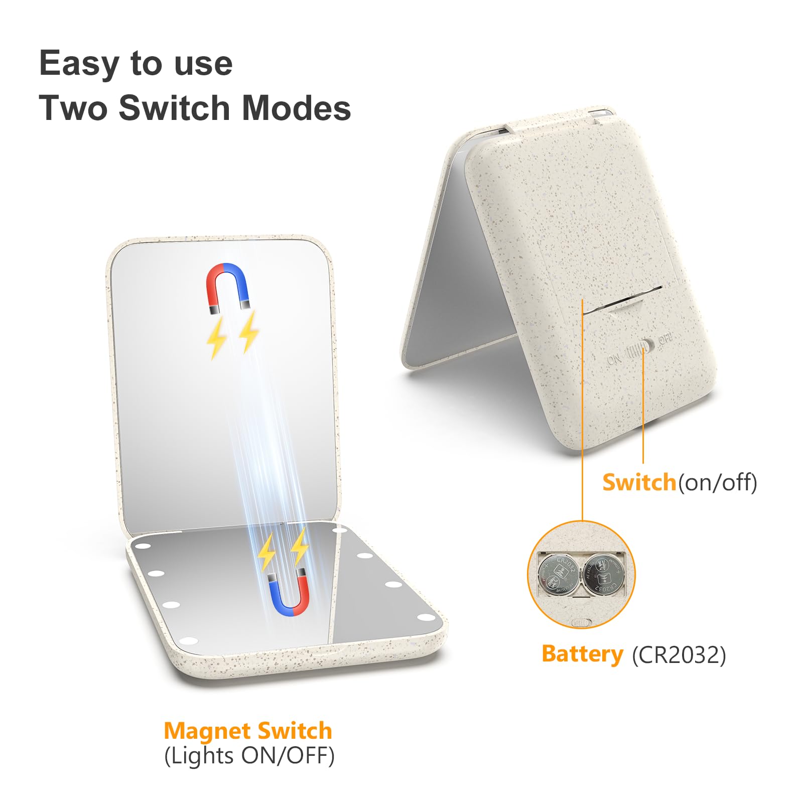 Kintion wheat straw compact mirror portable and lightweight for everyday carry.