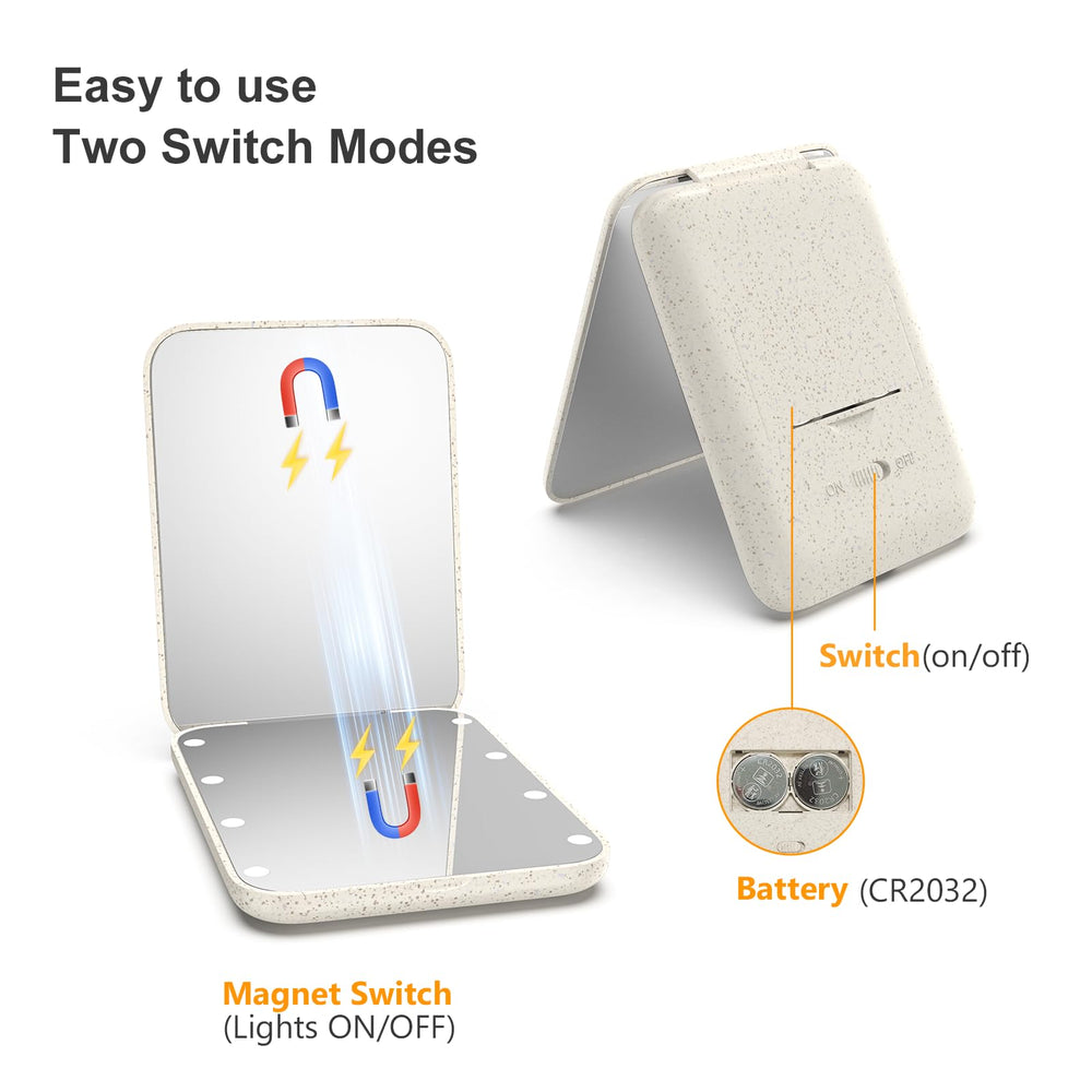 Kintion wheat straw compact mirror portable and lightweight for everyday carry.