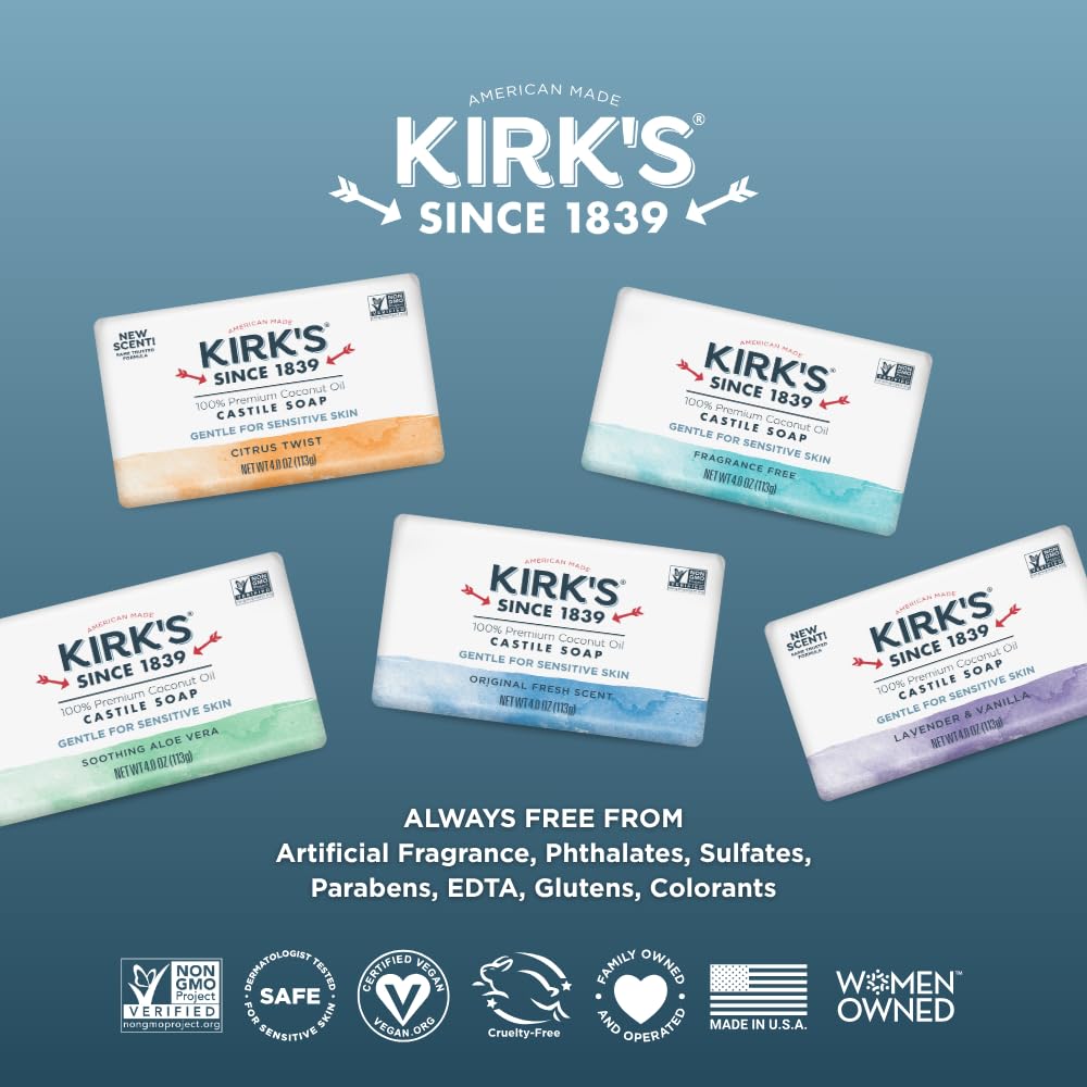 Kirk s Castile Bar Soap Made in America reflects family owned quality