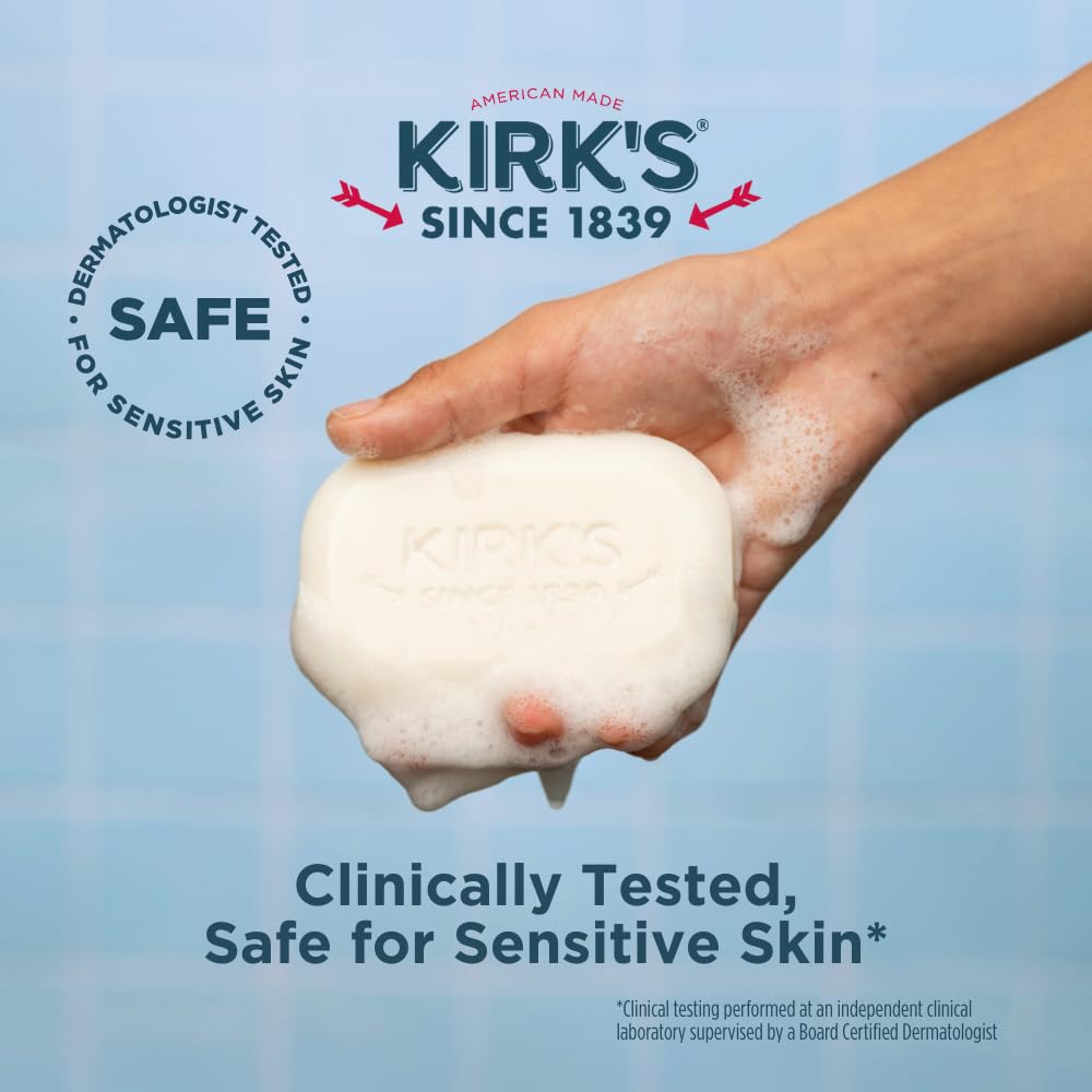 Kirk's vegan, non-GMO castile bar for plant-based cleansing.