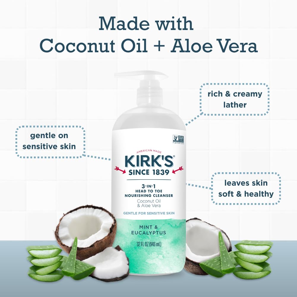 Nourishing cleanser foaming lather highlights creamy texture for skin and hair.