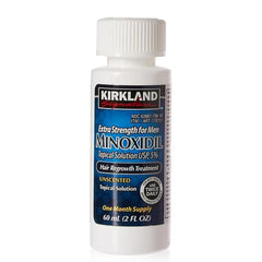 Kirkland Minoxidil packaging box highlighting three month supply for consistency