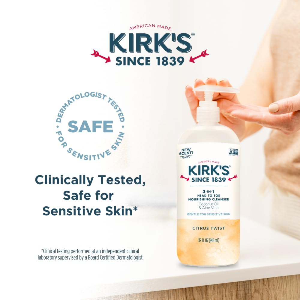 Kirk's 32 oz pump bottle designed for family use