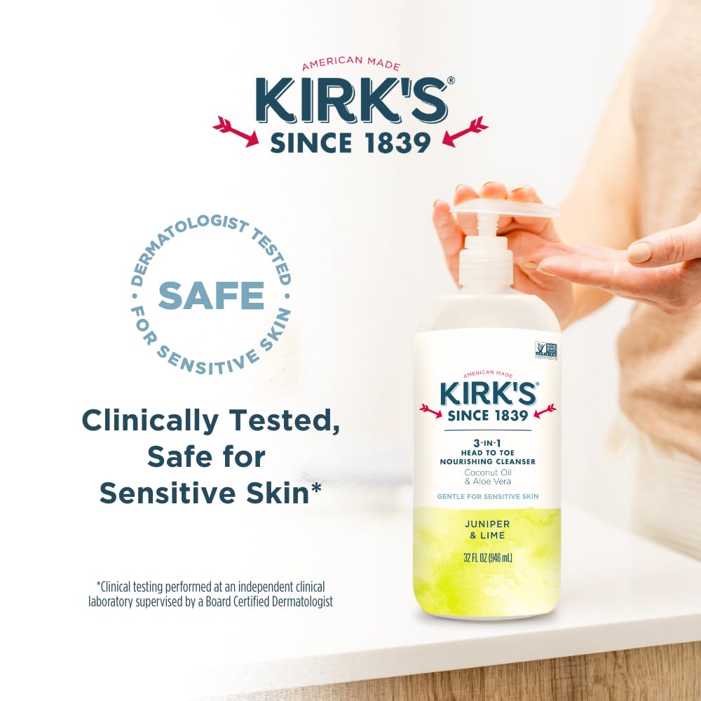 Kirk's 32oz two-pack-display image emphasizes value and long-lasting use.