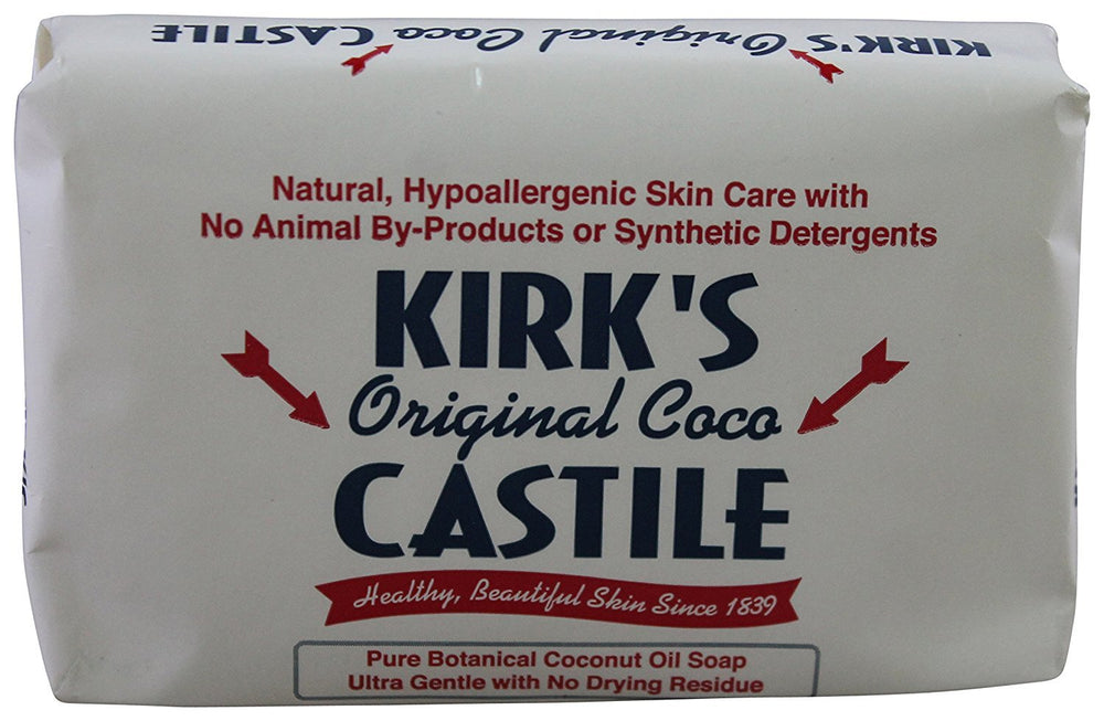 Kirk's Castile Original Coco soap pack of 12 bars offers gentle cleansing for sensitive skin.