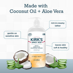 Kirk's cleanser lather close-up showing gentle skin cleansing