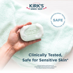 Kirks Coco Castile Soap hands wash demonstrates gentle daily cleansing