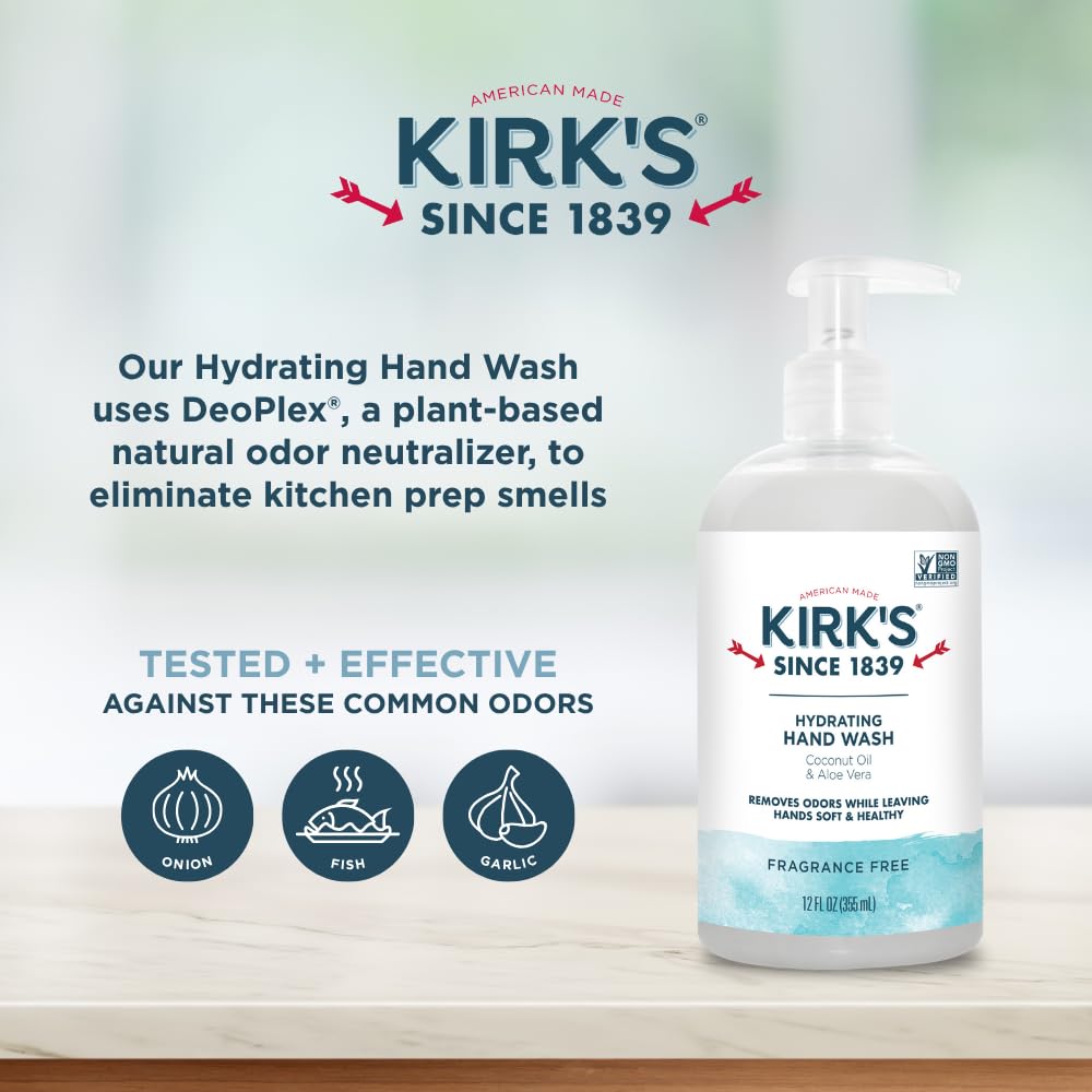 Kirk's fragrance-free pump bottle hand wash is ideal for sensitive skin.