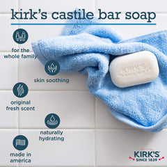 Kirk's Original Coco Castile bars close-up showing creamy texture.