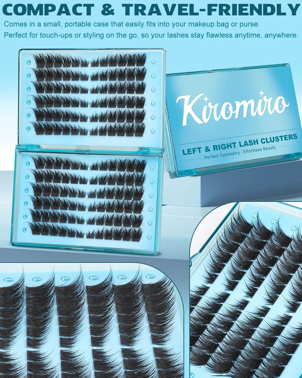 Kiromiro Lash Clusters day-to-night looks with versatile lash lengths.