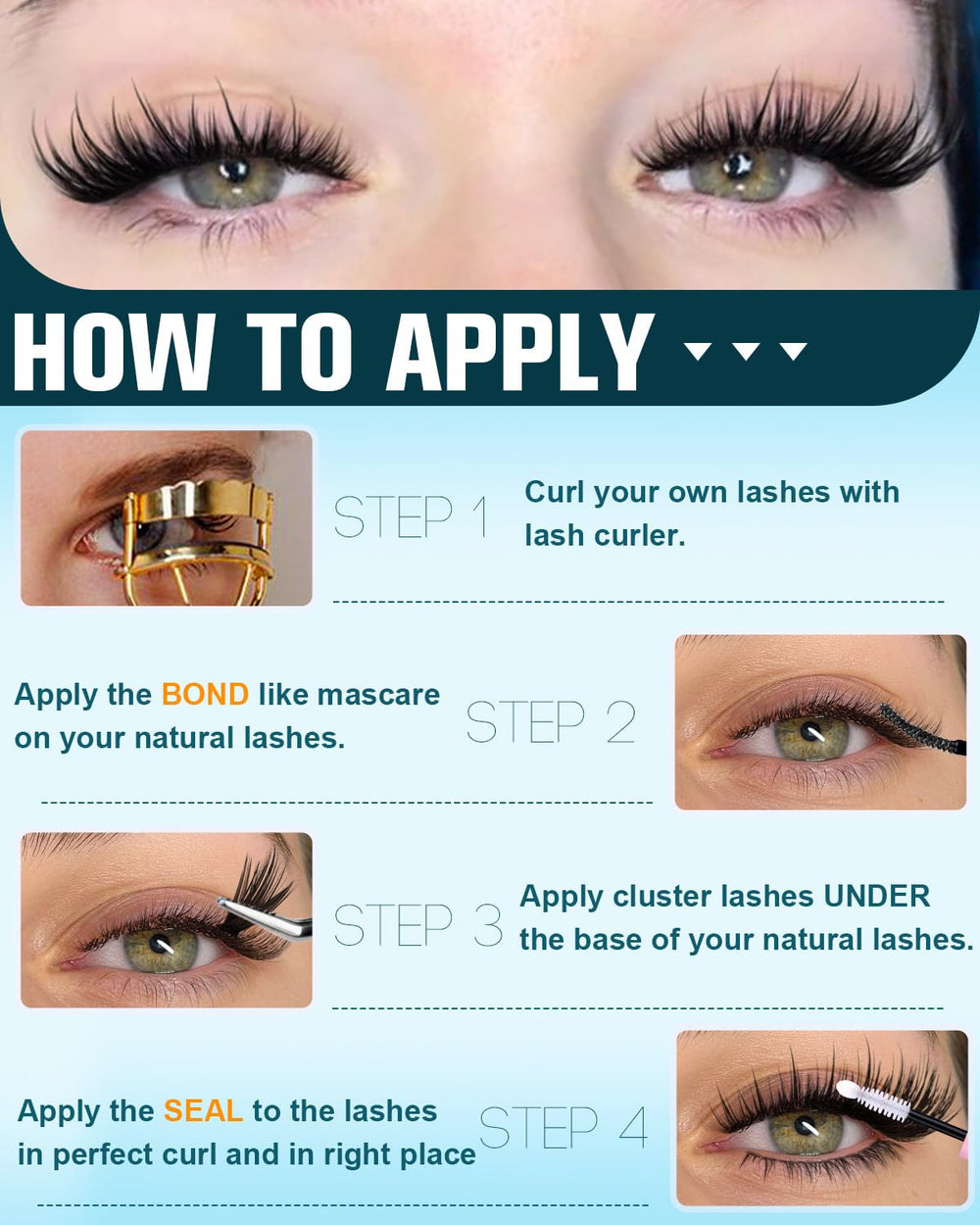 Kiromiro Lash Clusters soft synthetic fibers for comfortable wear.