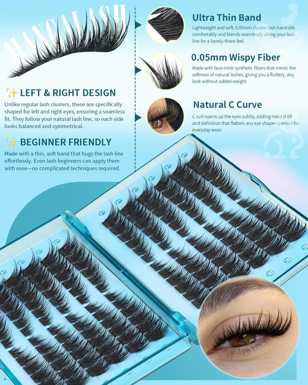 Kiromiro Lash Clusters spiky manga style adds bold, fashion-forward flair.