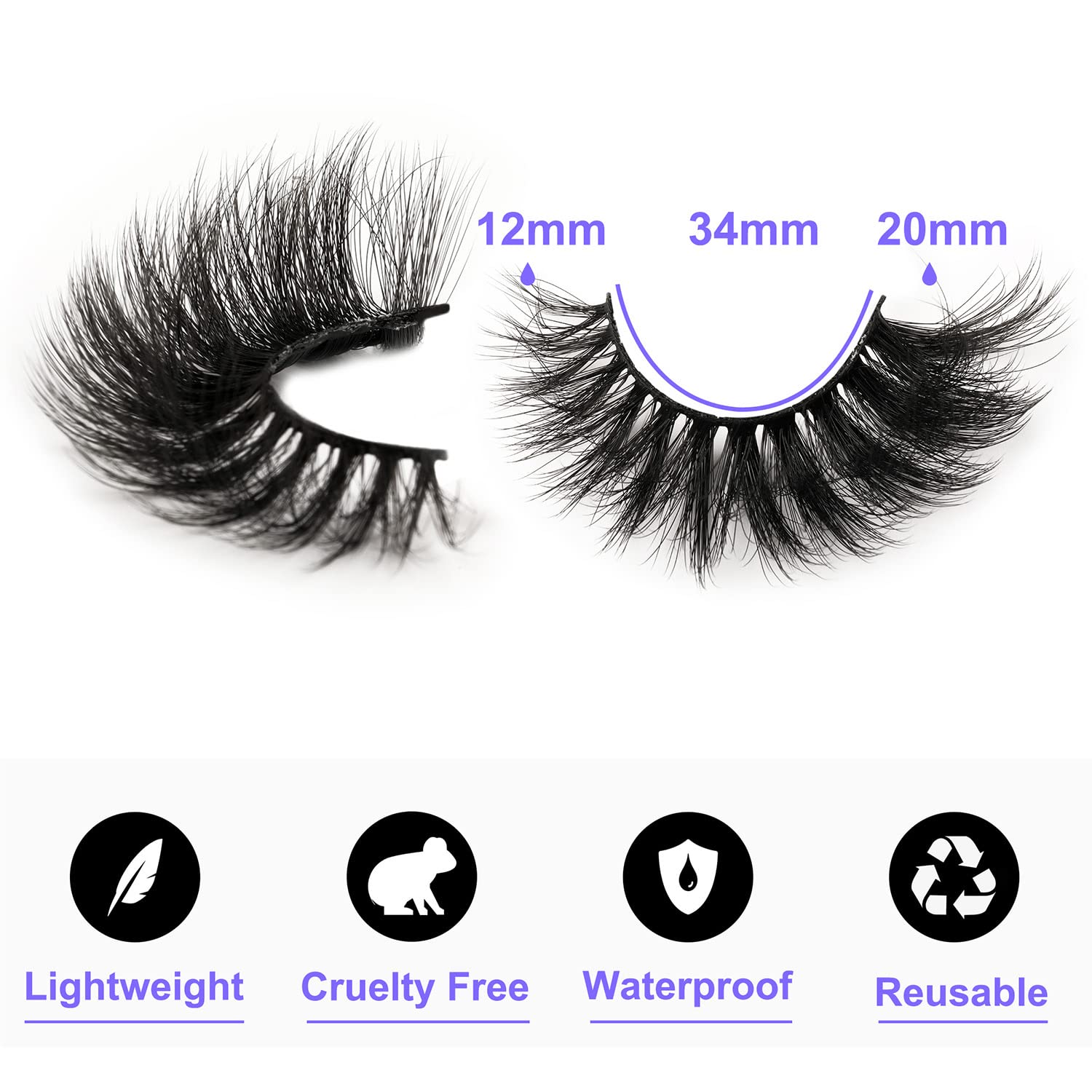 Kiromiro long-strip lashes 7 pairs soft cotton band for easy wear.
