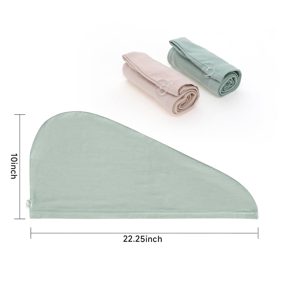 KISMETICS teeshirt-drying-wrap button detail secures hands-free drying