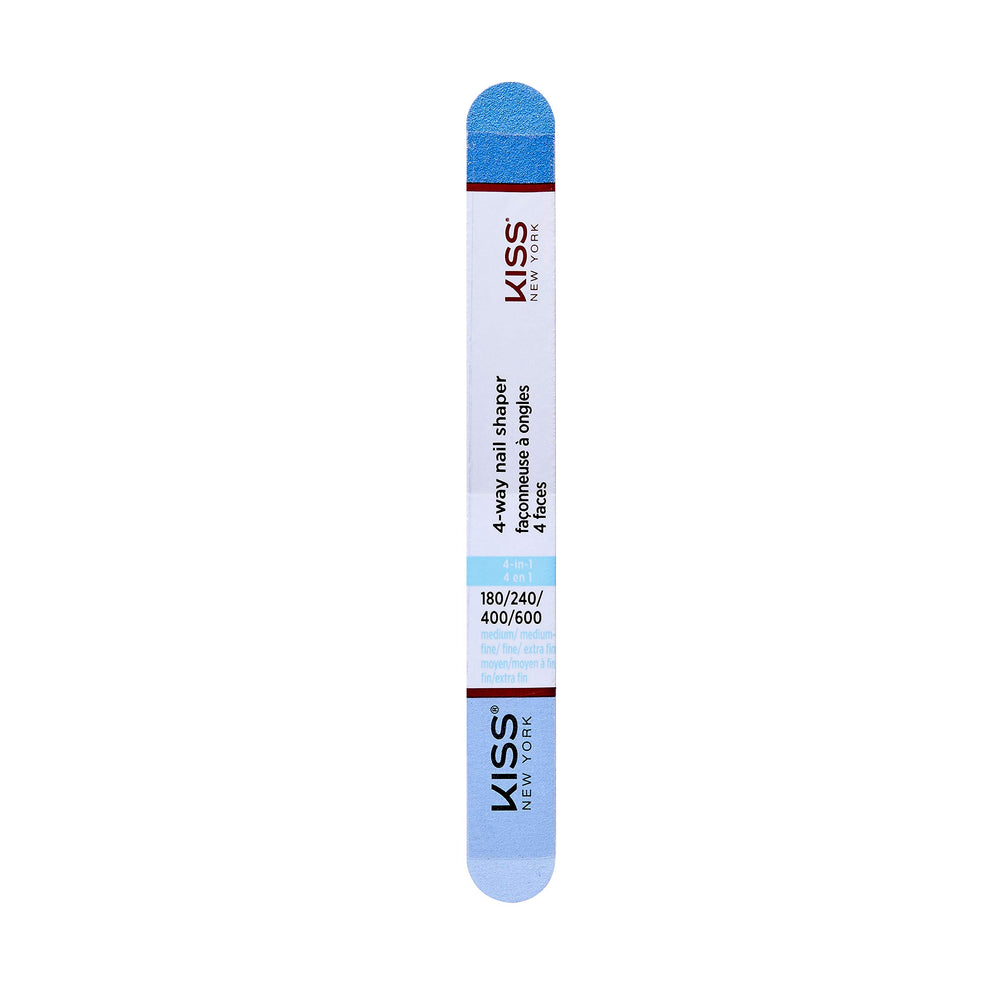 KISS 4-Way Nail Shaper 240-grit close-up for medium-fine finish on natural nails or overlays.